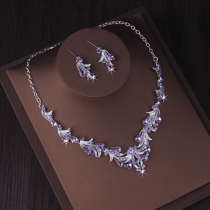 bridal jewelry wedding dress cover chain necklace earrings - Temu