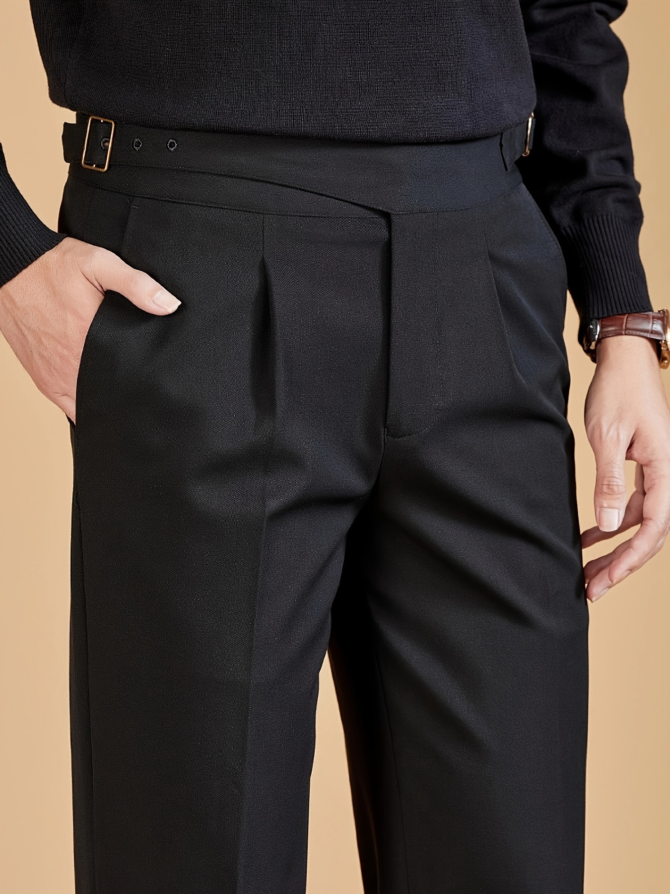 autumn winter italian trousers mens double pleated - Temu South Africa