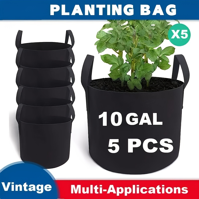 TEMU Extra Large Lightweight Breathable Gardening Grow Bag, 7 Gallon/10 Gallon - Durable Thickened Fabric Raised Bed, Suitable For Vegetables And
