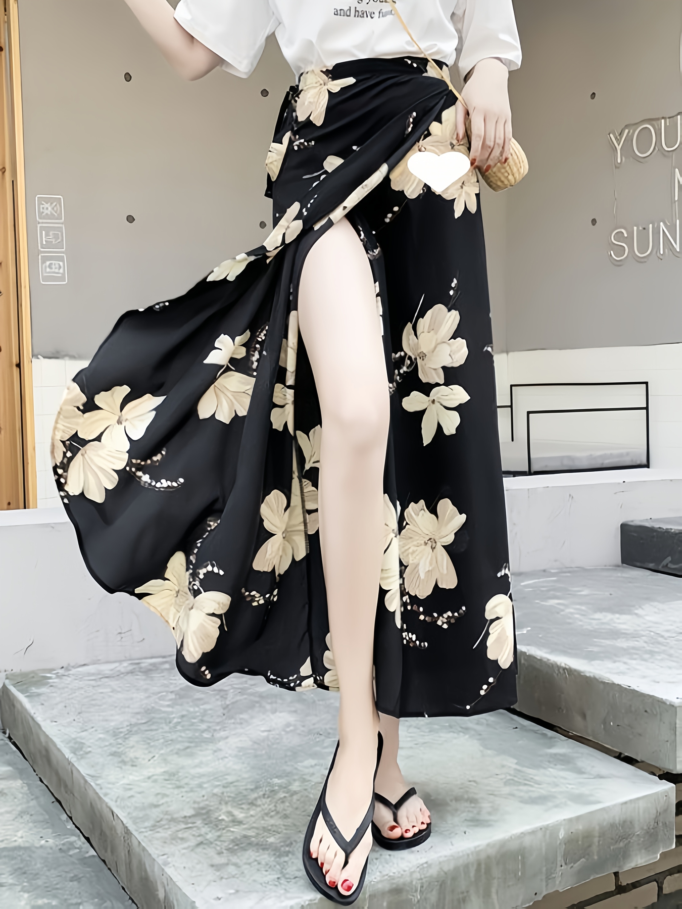 elegant womens chiffon beach wrap skirt floral paisley print