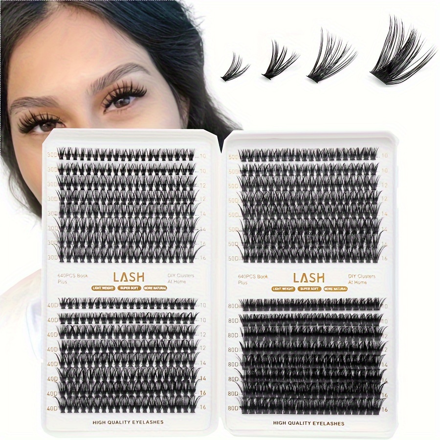 

640pcs Lash Clusters Diy Eyelash Extensions D Curling Volume Individual Lashes Extensions Wispy Lashes Cluster Diy At Home