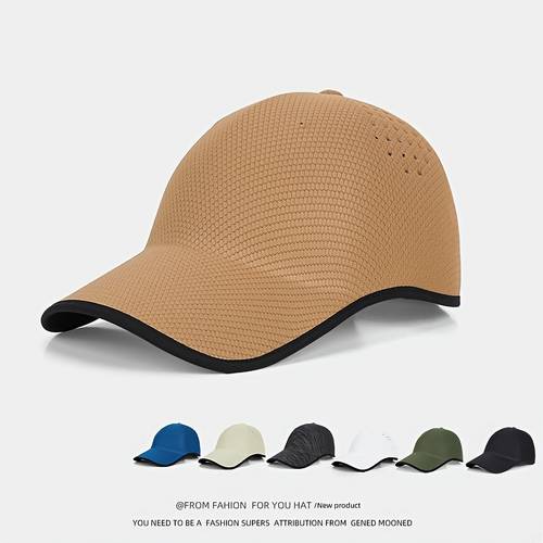 seamless baseball cap for spring and summer outdoor hat for the summer unisex design casual sports cap featuring breathable holes duckbill style cap