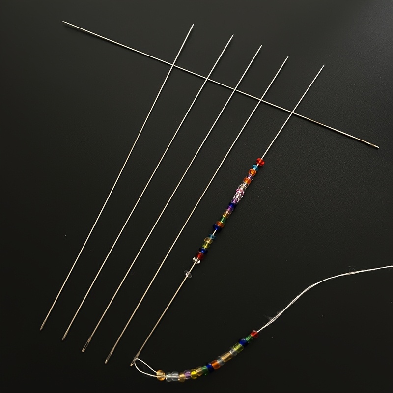 10 25pcs ultra fine beading needles thin long needles bead needle rice bead needle beading needle handmade necklace bracelet needle suitable for different lengths     beading 5 sizes are  