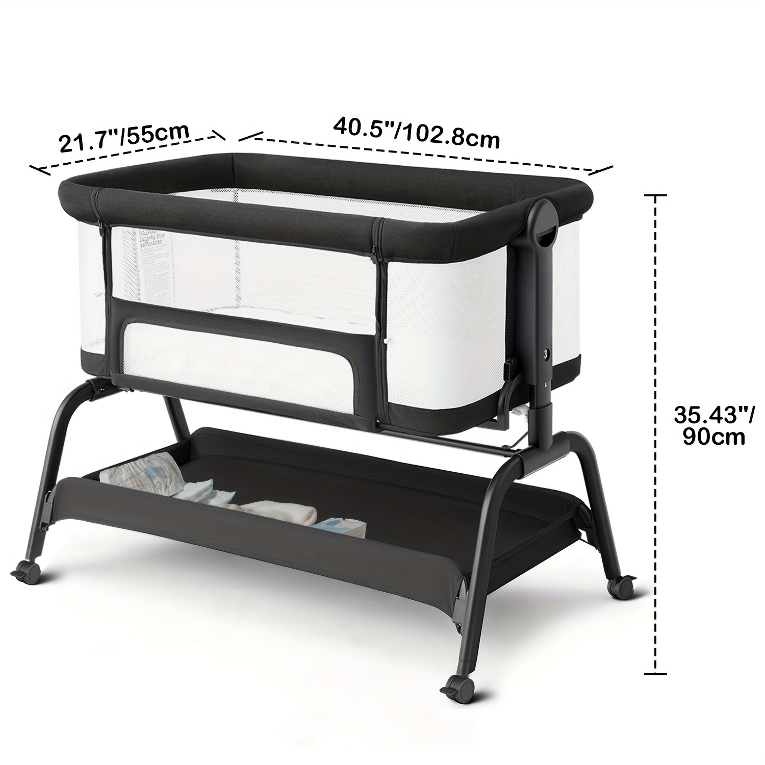 Solid Wood 4-in-1 Convertible Baby Crib