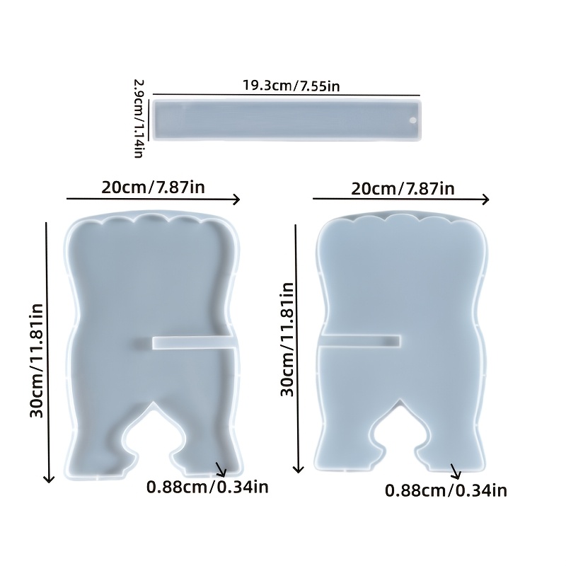 TEMU Moule en résine 3pcs Ensemble de grandes marque-pages rectangulaires et ensemble de moules de standard Marque-pages de de lecture, décorations,