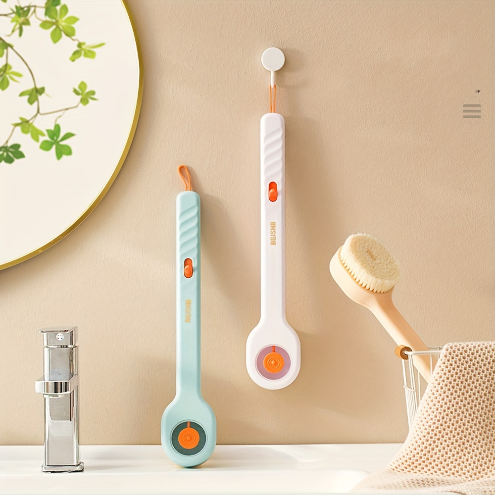 ergonomic long handle shower brush with liquid dispenser soft bristle back scrubber non electric unscented summer bathing essentials Product details 5