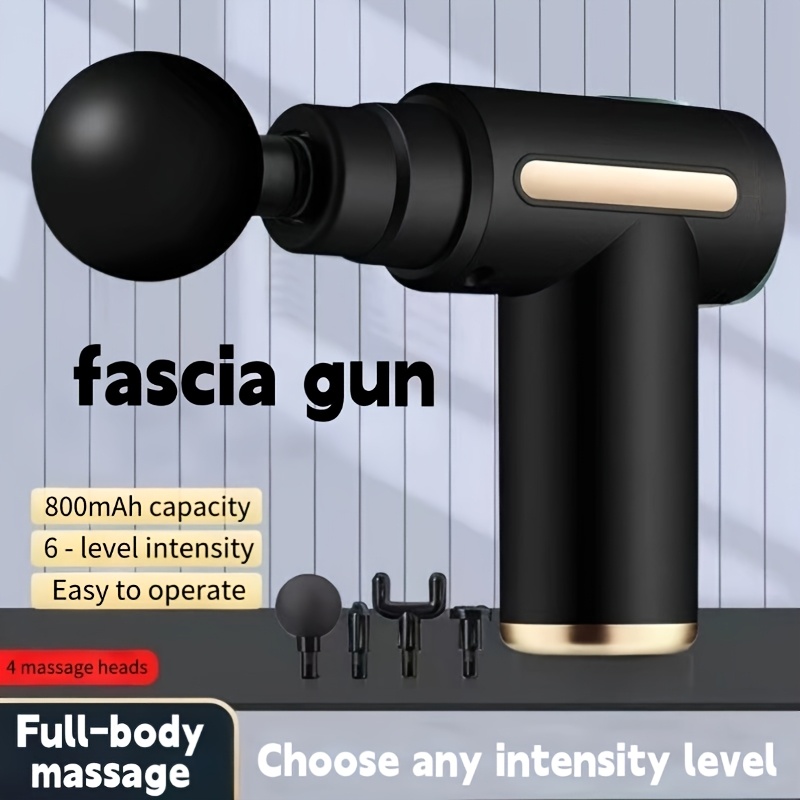massage gun, handheld electric deep tissue massager with 6 speed settings and 4 interchangeable heads - perfect father s day gift (multiple colors  ) 0