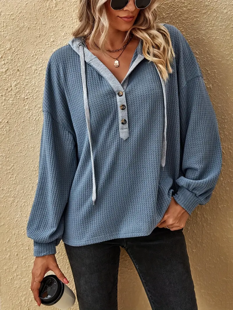 women's contrast color block half zip hoodie loose fit long Temu