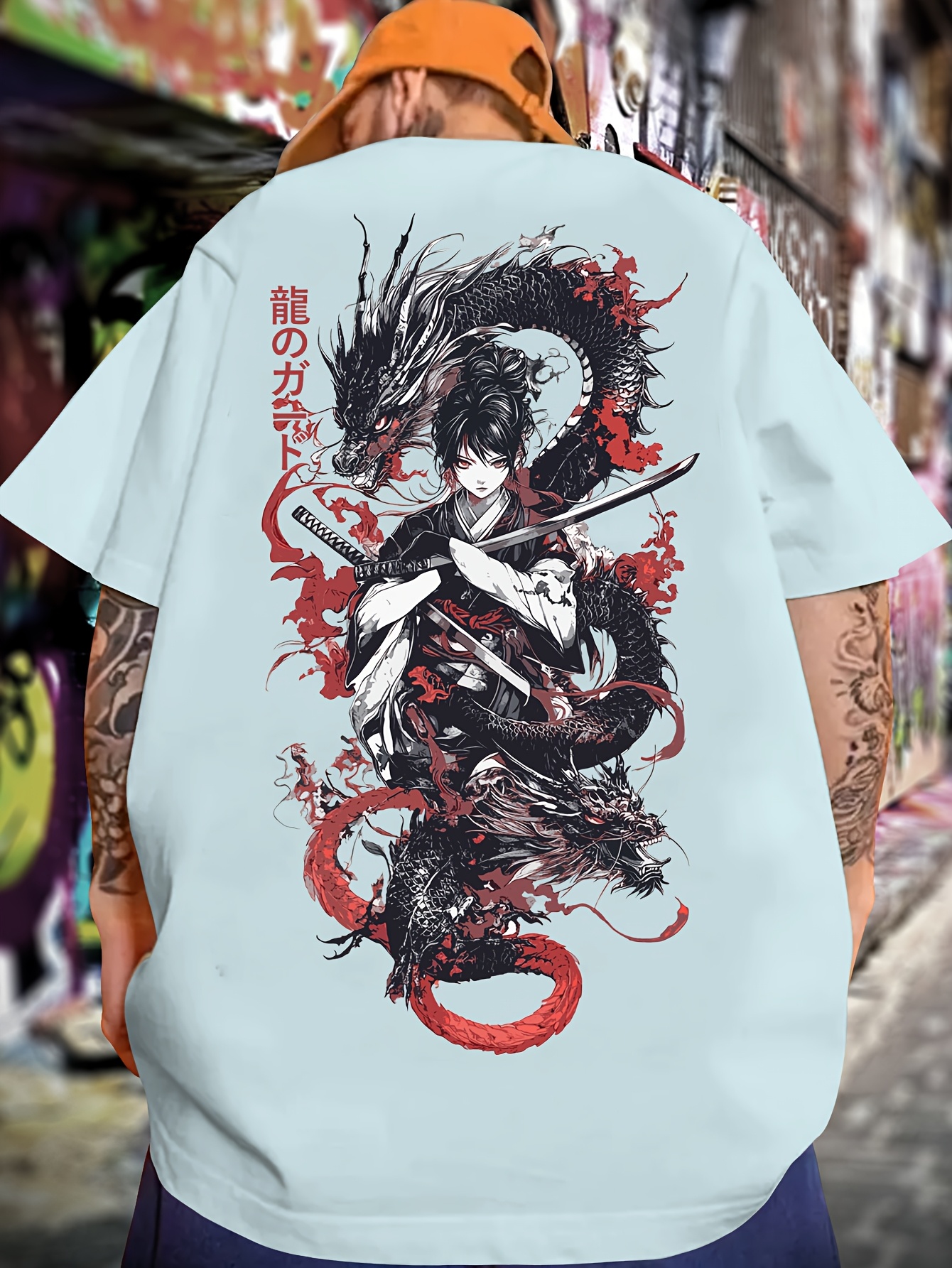 t-shirt homme avec de poisson-poisson japonais en style anime