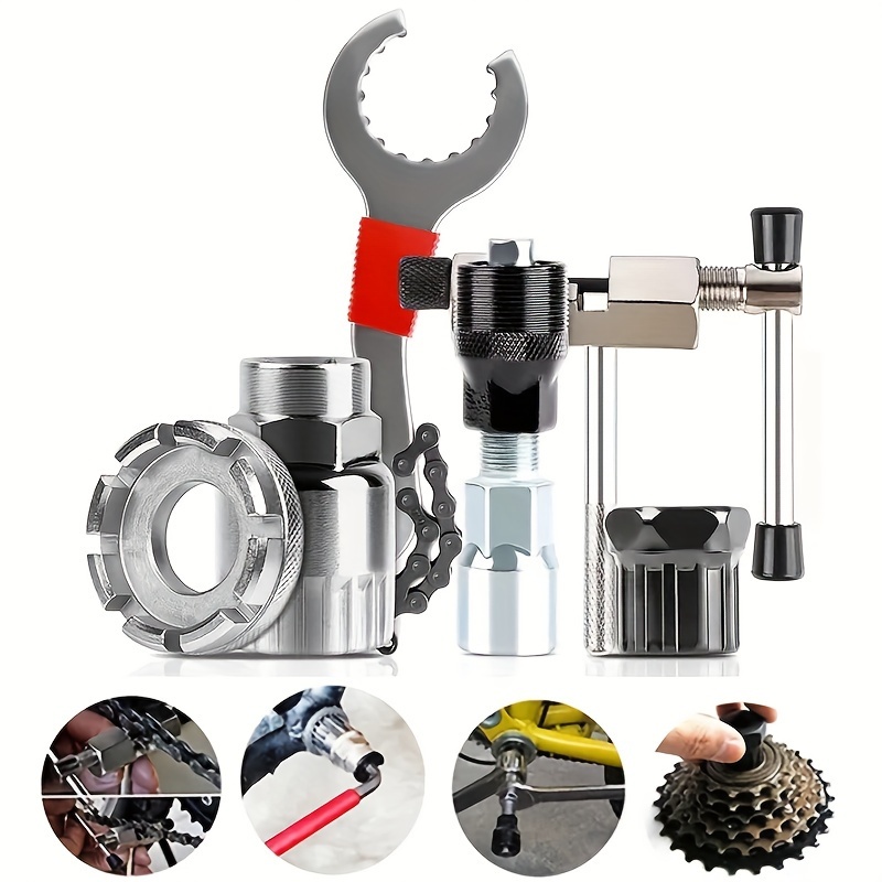 

4/6pcs Mtb Bike Maintenance Tools, Chain Cutter Bracket, Flywheel Remover, Crank Puller Wrench