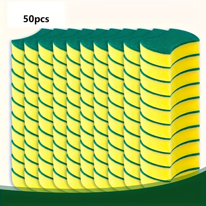 

50pcs Dual-sided -free Cleaning Sponges, Strong Absorbent Acrylic Pads For Kitchen, Living Room, Bedroom, Outdoor Use - Soft, , Reusable Cleaning Mats