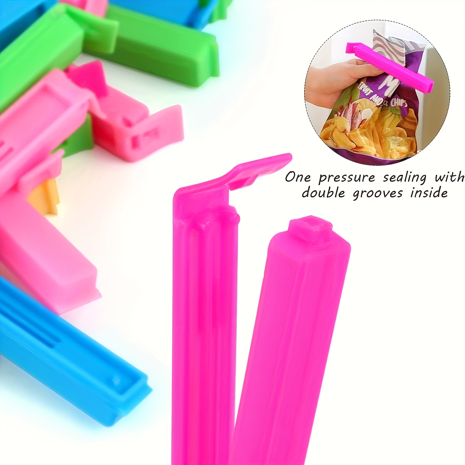 20pcs/10pcs/5pcs Plastic Food Bag Clip, Reusable Sealing Clip, Moisture-proof, Dust-proof, and Fresh-keeping Kitchen Storage Box and Storage Accessories