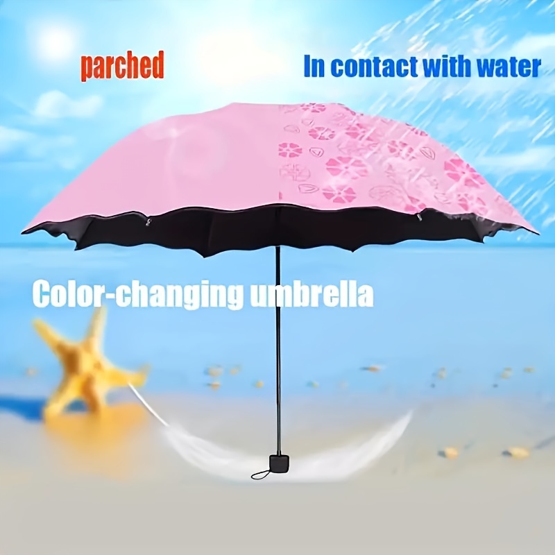 

Waterproof & Windproof Folding Umbrella With Uv Procetion, Casual Lightweight Durable Compact Umbrella For Men & Women