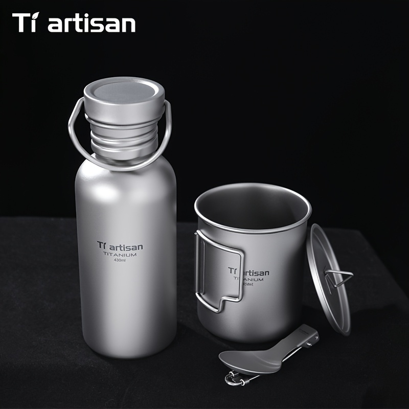 Tiartisan Pure Titanium 3pcs Outdoor Tableware Set, Lightweight Camping Gear
