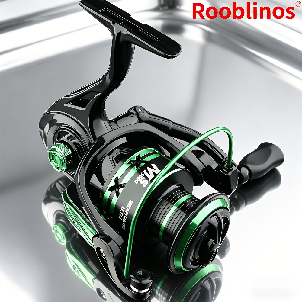 TEMU Rooblinos Ms Spinning Reel, 5.2:1 Gear Ratio, Aluminum Alloy Metal Spool, Freshwater And Saltwater Universal Fishing Reel