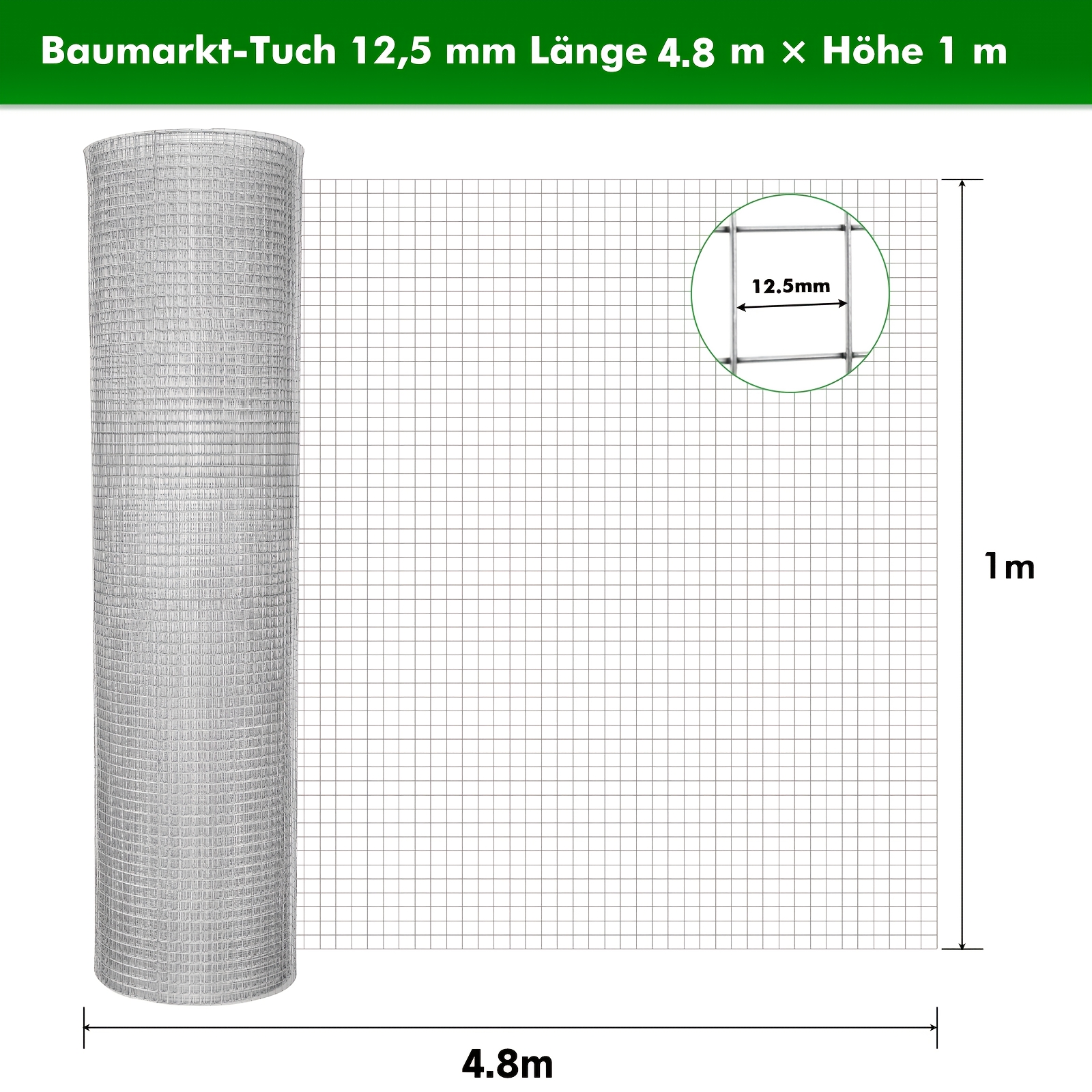 Image of Chicken Wire Mesh Fence, Rabbit Wire, 25mm Mesh Size, 100cm Height, 5m/10m/25m Length, Galvanized, For Yard Garden Barn