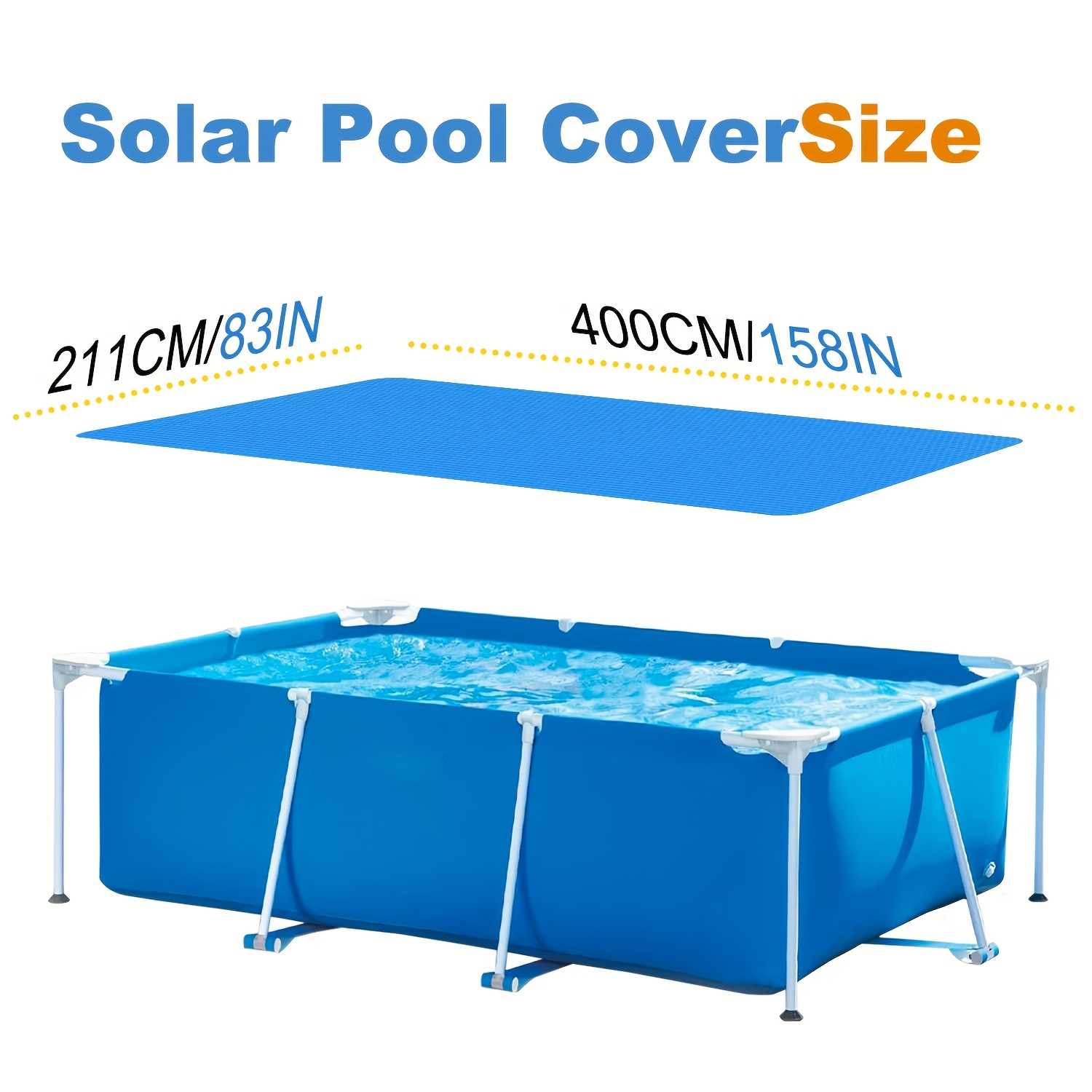   rectangular solar pool cover suitable for rectangular swimming pools features a bubble embedded solar blanket for above ground pools blue insulating solar cover