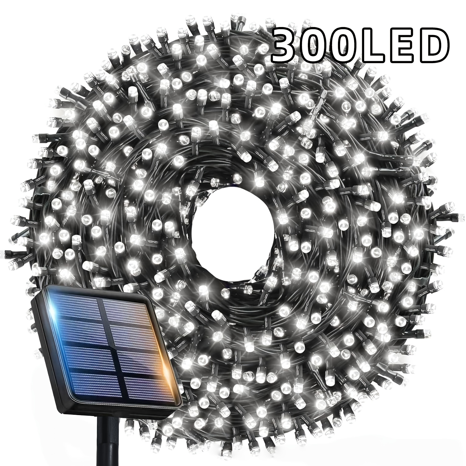 TEMU 40.6/73.4/106.2ft Outdoor Solar Powered Christmas Fairy Light, 12 Lighting , Dark , Sensing, Warm/white/color From, Suitable For Trees, Holiday