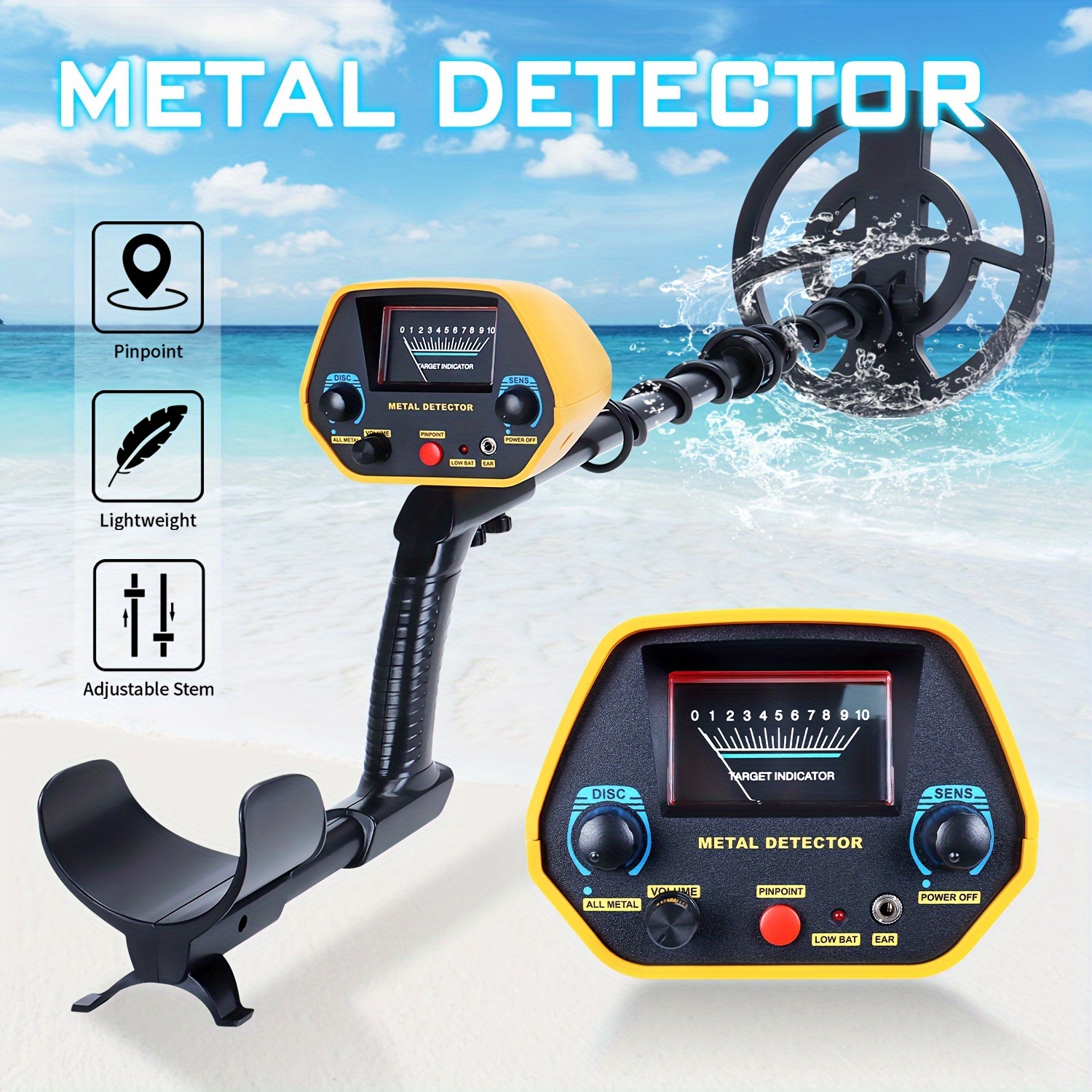 Metal Detector for Adults - High Sensitivity, Waterproof 10