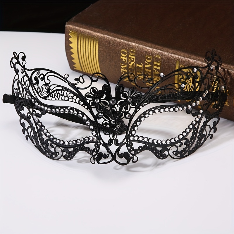 Venice Iron Art High-end Light Luxury Metal Mask with Diamond Makeup Dance Performance Cos Goddess Princess Props Mask