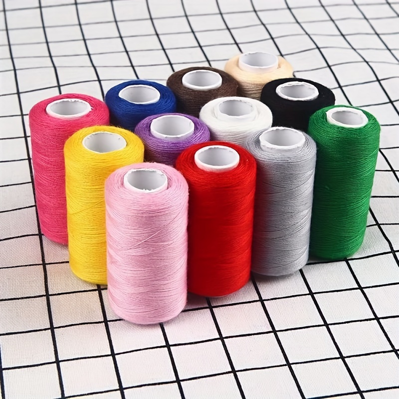 

12pcs Polyester Sewing Threads In 12 Colors, 380 Yards Each, Durable Overlock Quilting Embroidery Threads For Hand & Machine Sewing, Home Sewing Kit