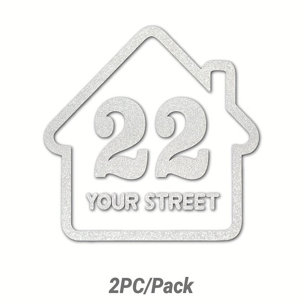 TEMU Set Of 2 Personalized Address Stickers Featuring Reflective For House Numbers - Enhancing For And Visibility - Designed For All Weather - Ideal
