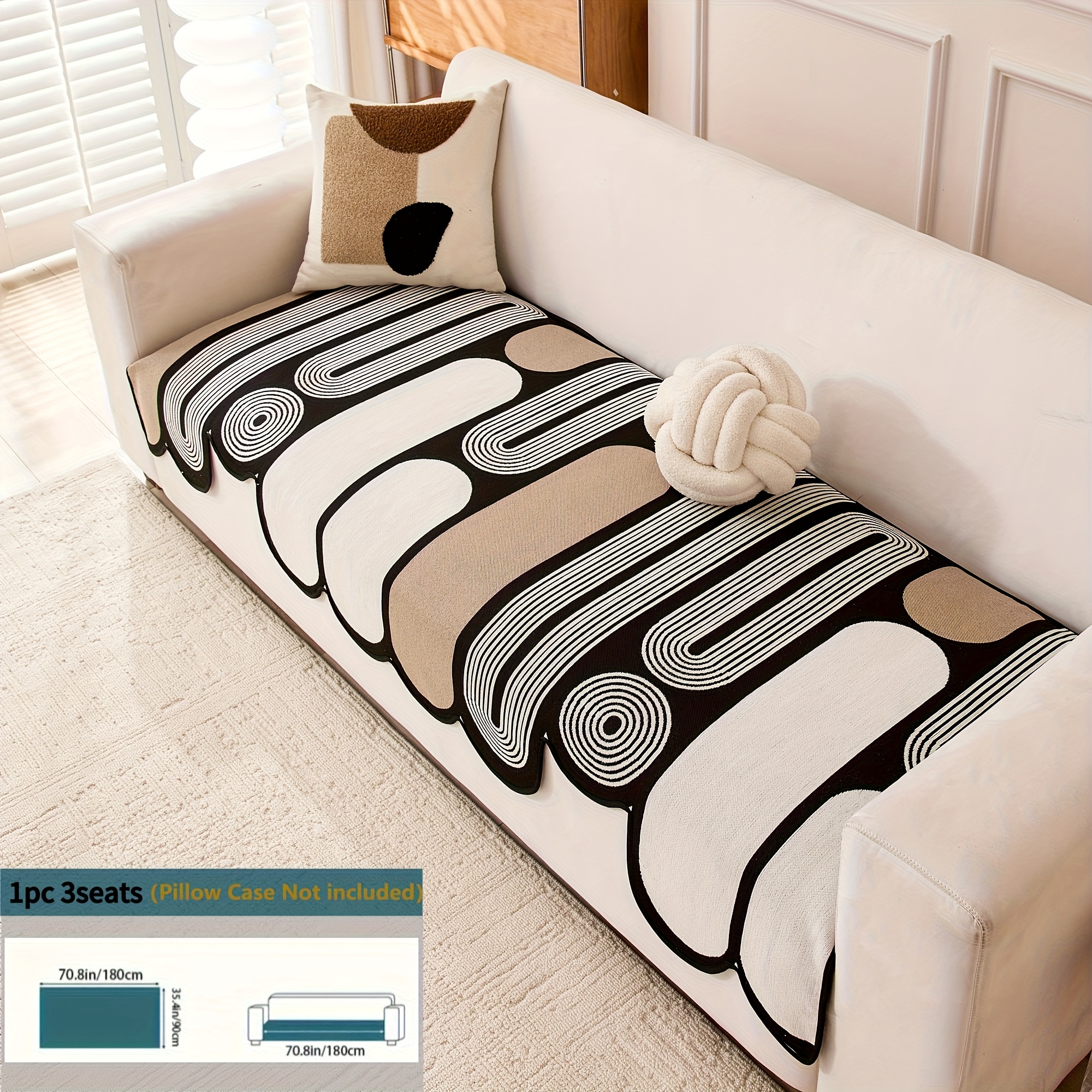 TEMU de sofá de terciopelo de 1 pieza, estilo bohemio a con , para todas , para mascotas, opción ideal para dormitorio, , oficina y decoración del