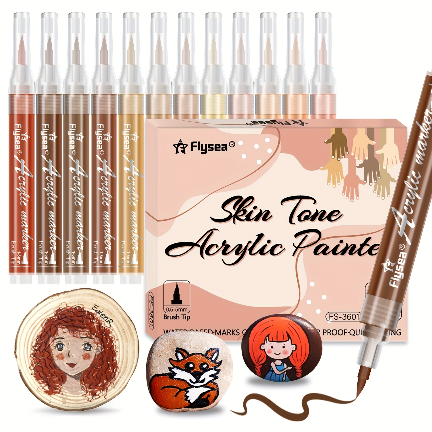 12-Color Acrylic Paint Marker Set for Multi-Surface Use