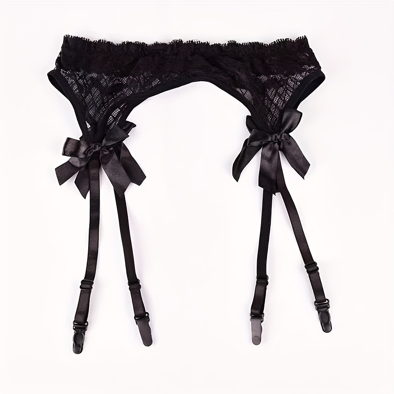 women's lace sheer garter belt with cute bow, adjustable close-fitting  lingerie for wedding garters | High-quality & Affordable | Temu
