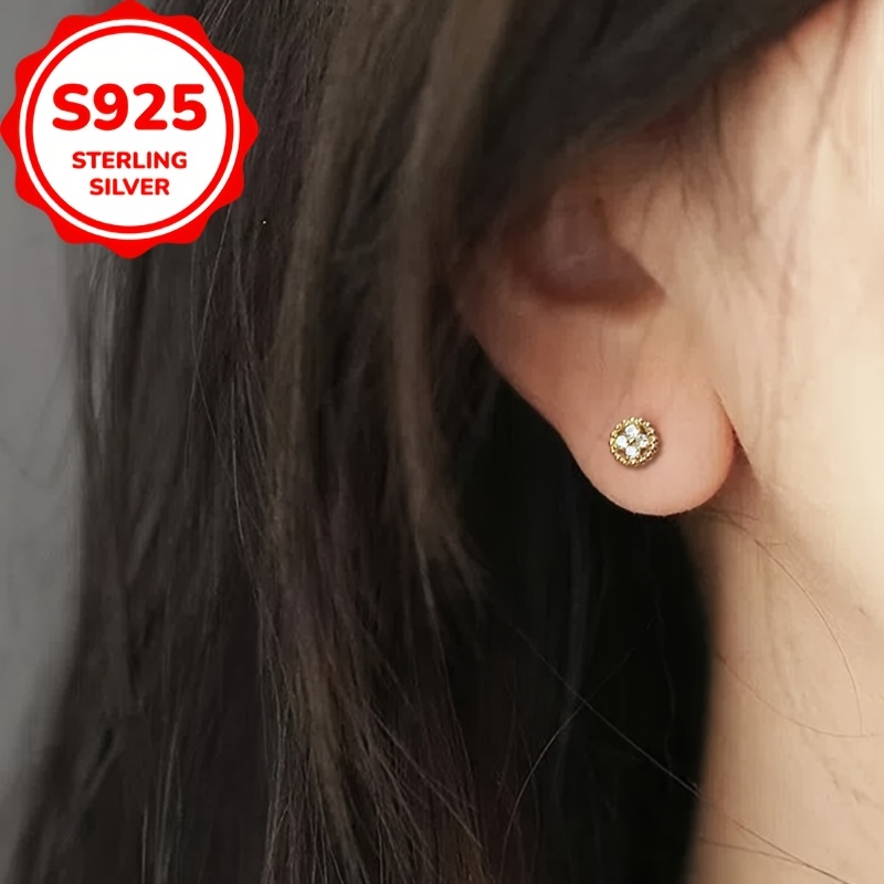 Cute Hollow-Out Four-Leaf Clover Stud Earrings, Sweet Style