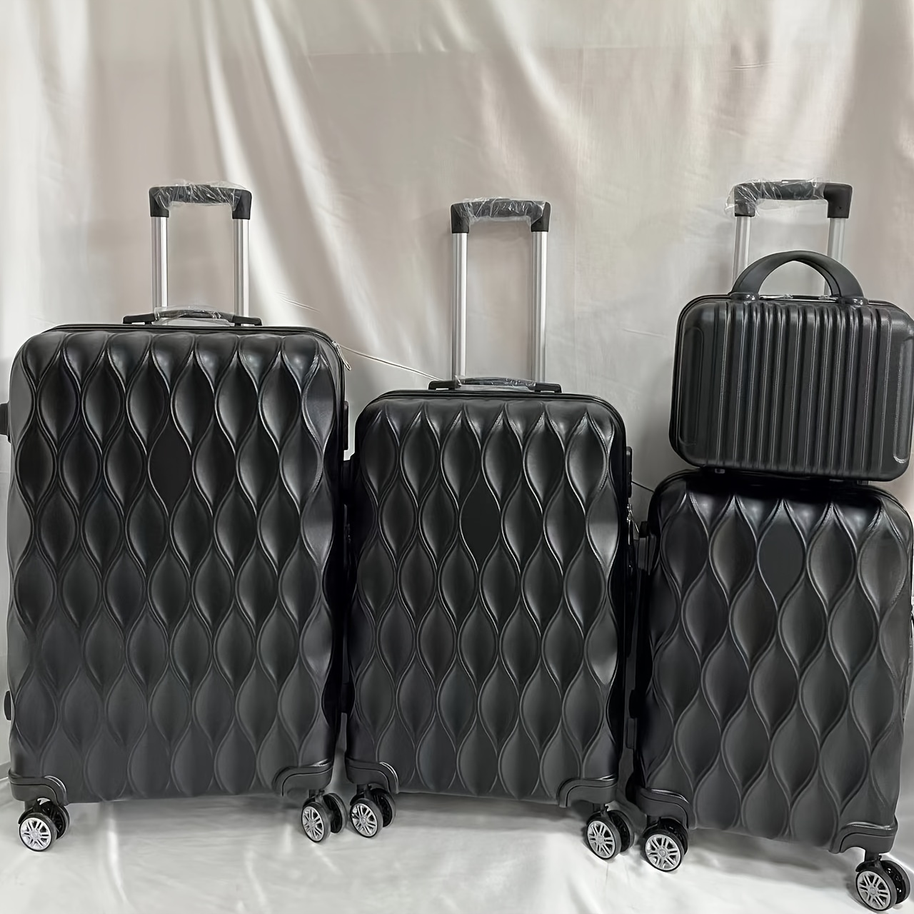 EONO Essentials - Set di 3 Trolley in ABS - Valigie rigide e leggere con 4 ruote - 55cm Bagaglio