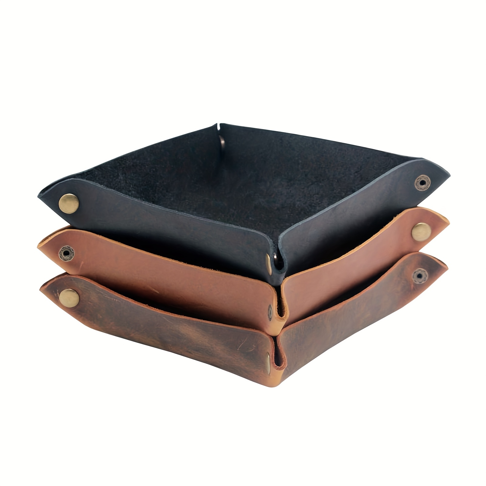 1pc personalized leather valet tray with custom name - pu leather dresser  organizer for jewelry & accessories, unscented body tool, ideal for ,  christmas, family & gifts, anniversary present - home &