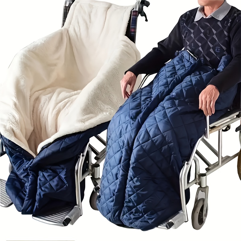 

1pc Winter Deluxe Quilted Wheelchair Blanket, Double-layer Thickened Oxford Fabric, Leg Protection, Ideal For Winter Hiking & Outdoor Camping, No Electricity Or Battery Needed