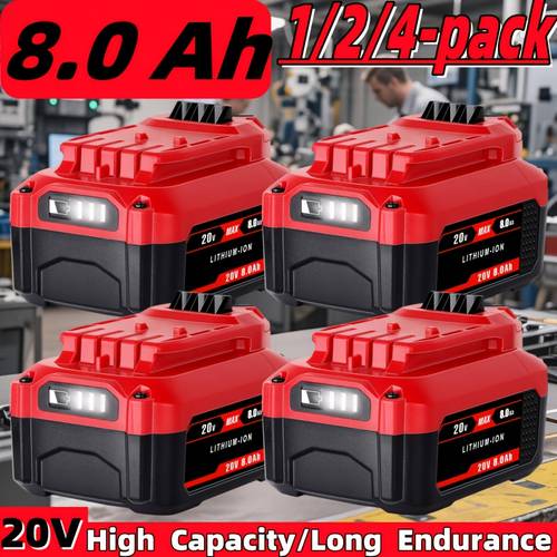1 2 4 pack v20 20 lithium ion replacement battery 8000mah high capacity with over current voltage temp saving rechargeable for cmcb204 cmcb202 cmcb201 700c tools lawn mowers drills saws battery rechargeable power tool accessory battery design advanced safety features cordless tool accessory lithium professional contractors