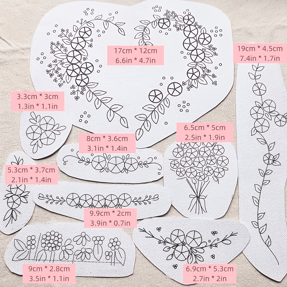 TEMU 9 Styles Of Rose Embroidery Patterns, Holiday Craft Material Kits, Can Sweaters, T-shirts, Jeans And Other Clothing. Handcraft Set, Handmade