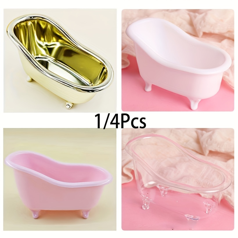 

1/4pcs Boîte de Rangement Cosmétique en de Petite Baignoire Boîte de Rangement en Plastique pour Pinceaux de Maquillage Boîte de Rangement Miniature pour Bureau de Petite Taille