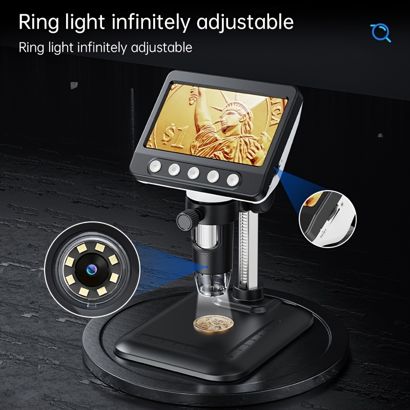 

Inskam 4.3" Hd Digital Microscope - High-definition Real Shot Imaging, Compatible With Personal Computers For Electron & Biological Observation