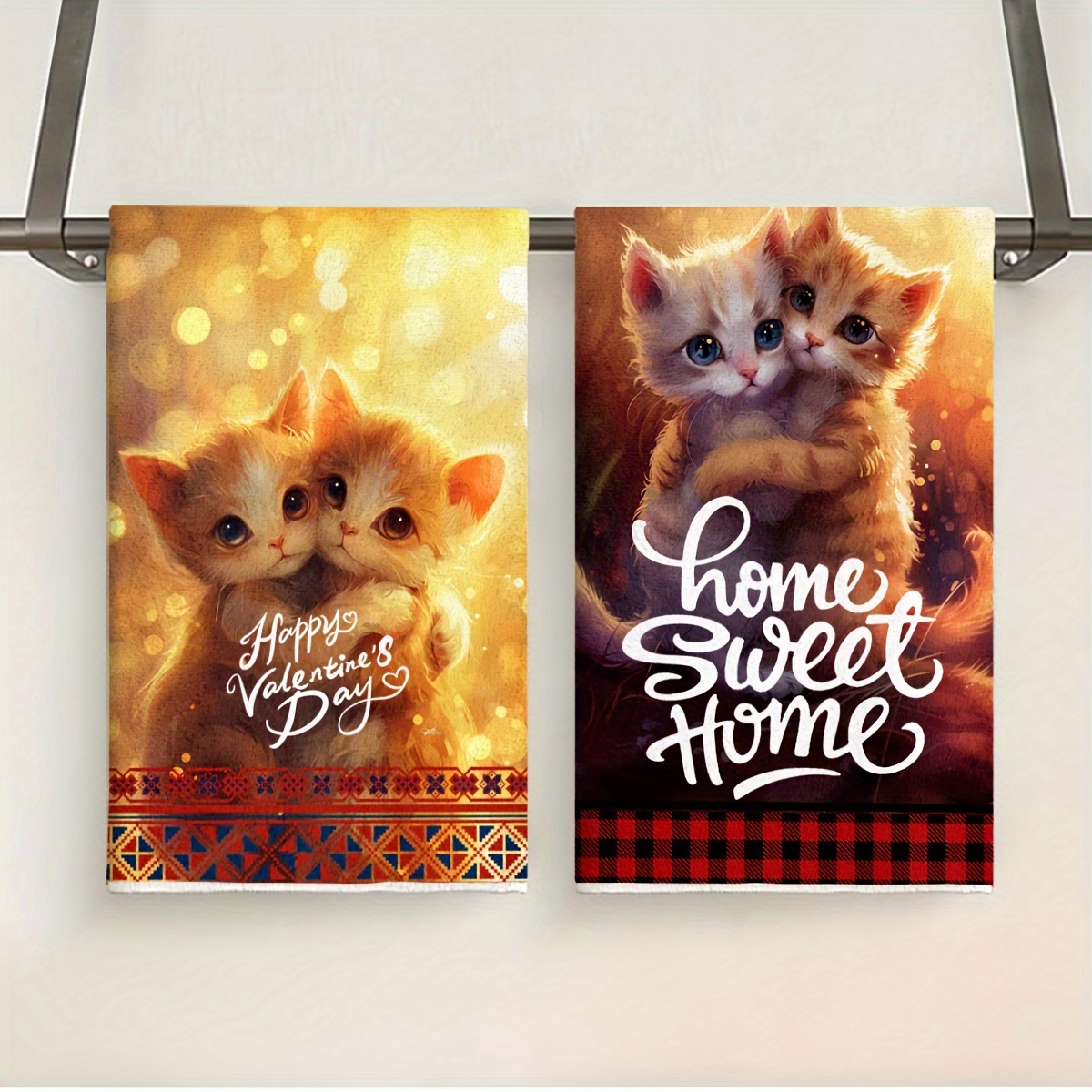 

2pcs Cute Towels - Ultra Absorbent, Soft Polyester Kitchen & Bathroom Dish Cloths, Perfect For Cooking, Baking, Housewarming Gifts