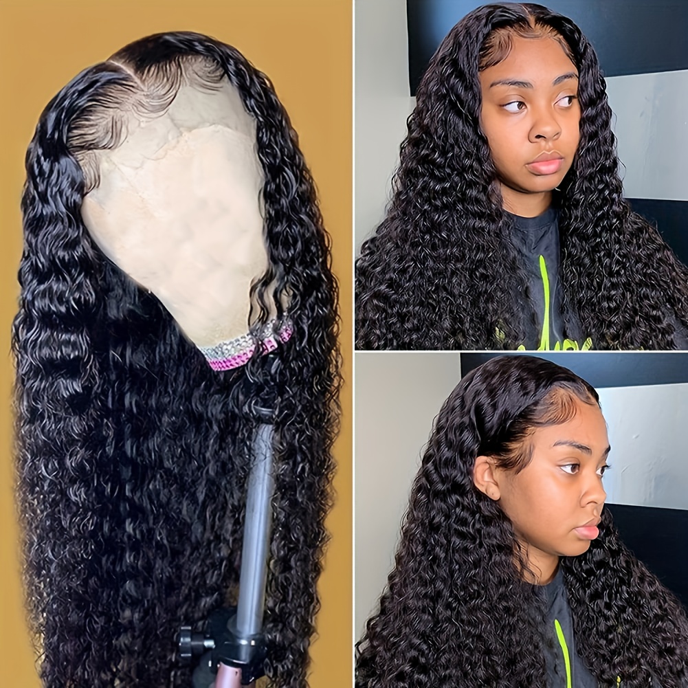 TEMU Glueless Water Wave Bob Wig - 13x4 Lace Frontal, High-density 150% Hair, Look For Daily Wear, 14-26 Inch, Deep Wave Style, Hair, From Scalp To Hairline, Formal Event Wig | Hairline Wig