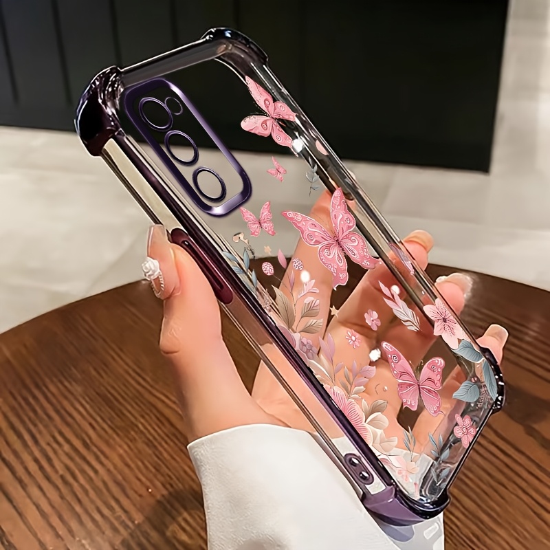 TEMU Phone Case: For S20 Fe Reinforced Drop-proof Corners And Color-electroplated Side Edges Phone Case With Butterflies And Christmas Or Halloween