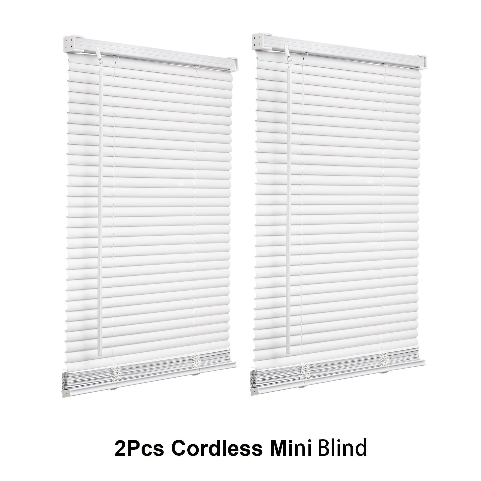 2pcs cordless horizontal room darkening mini blind white inside or outside mount light filtering   use and clean suitable for bedroom bathroom kitchen office ect