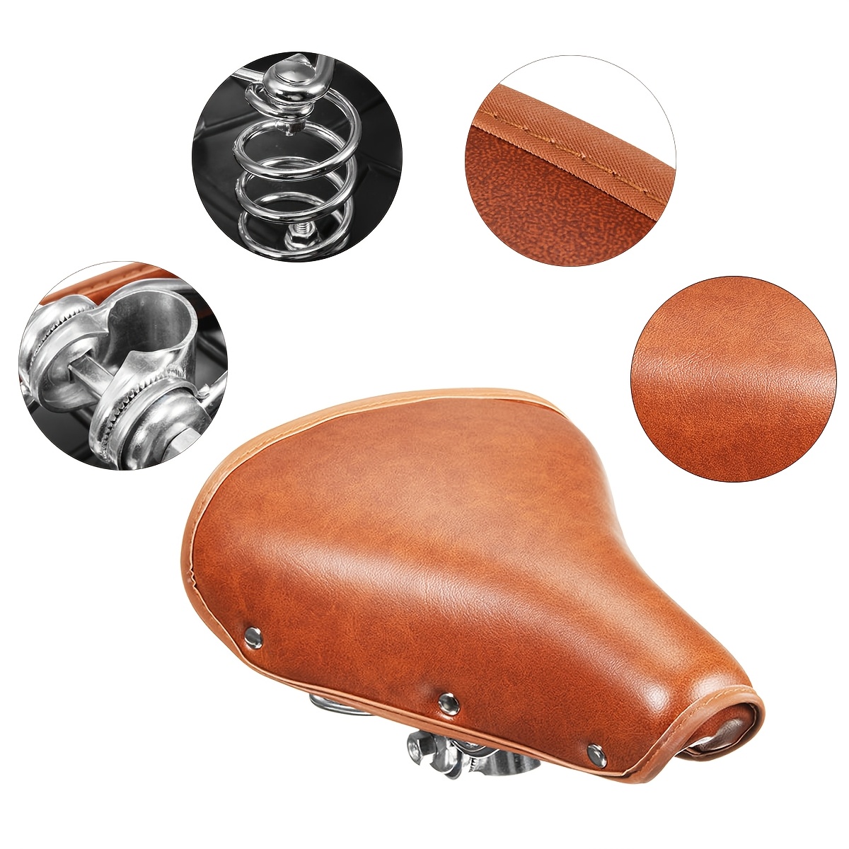 Selle de vélo vintage rétro rivet coussin ressort siège de
