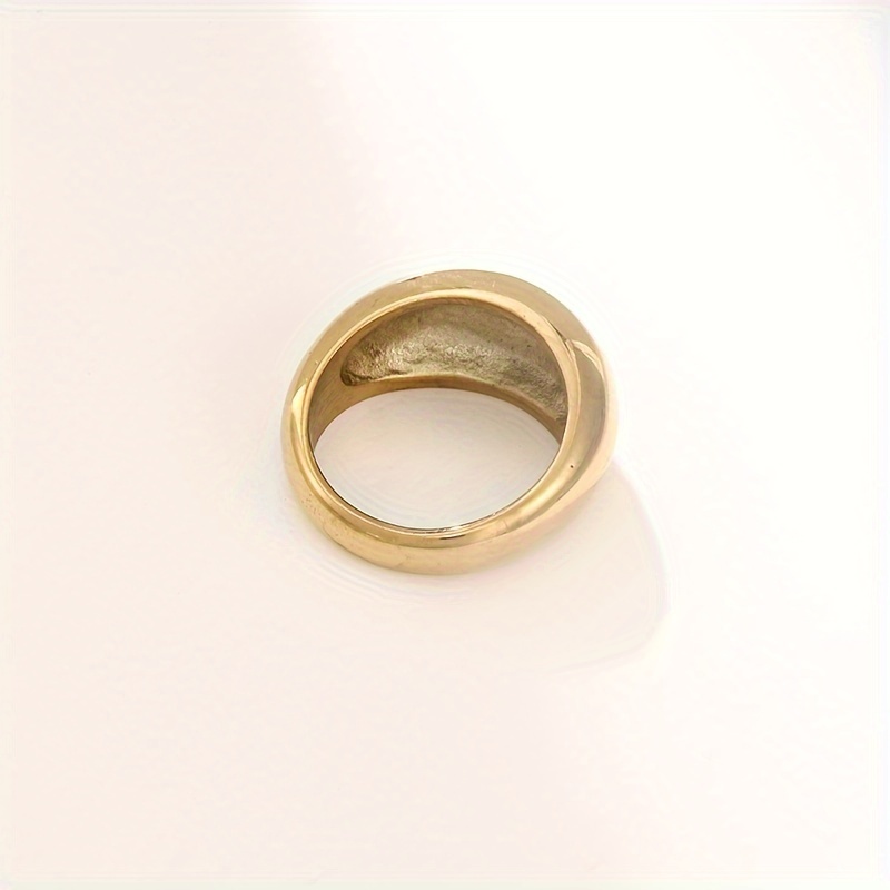 Stainless Steel Wide Band Ring for Women Minimalist Statement Ring