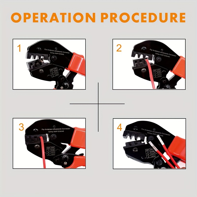 1 stuk Zwaar-Duty Handmatige Krimptang met Anderson Connector - Koolstof Bedrading Terminal Krimptang, DIY & Professionele Reparaties, Krimp Pers voor Anderson Plug Kabels (1 Gereedschap)