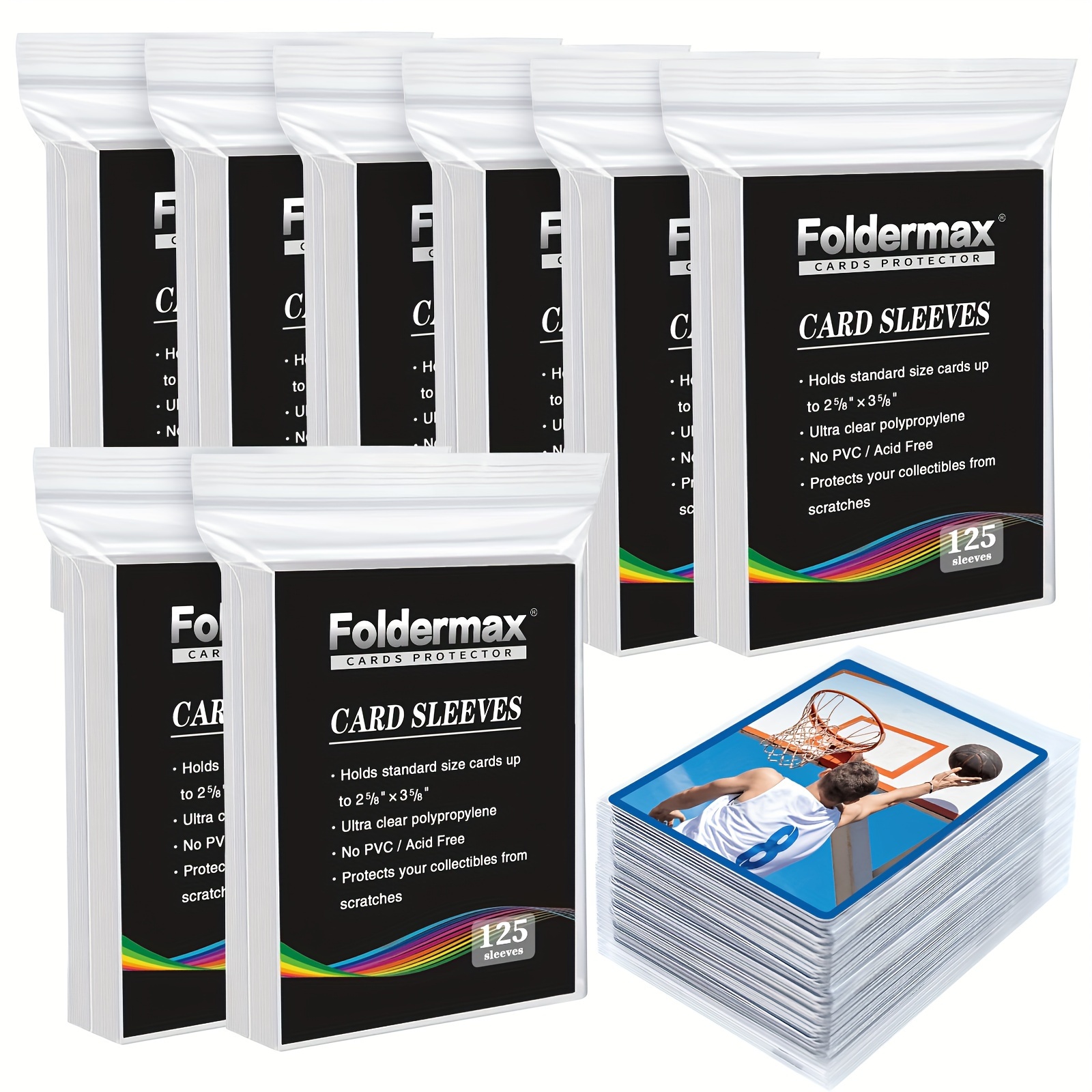 990pcs Plastic Trading Card Sleeves, 3