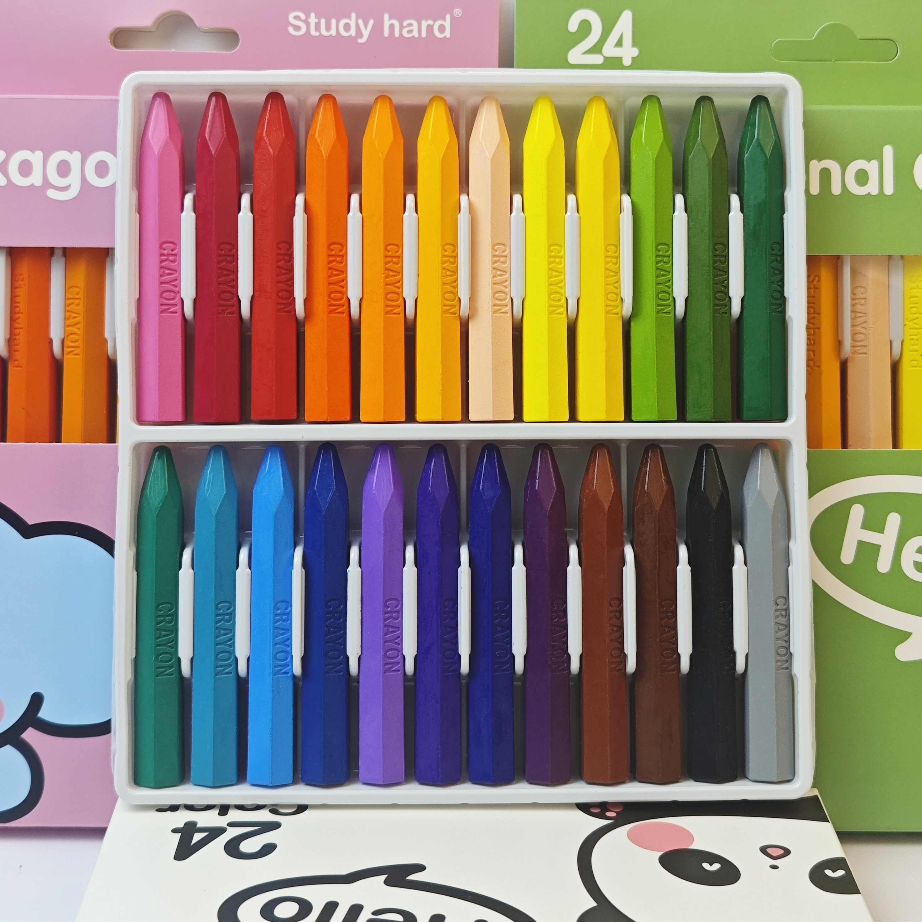 

24 Colors Non-staining Hands, Unbreakable, Non-toxic, And Washable Crayons, A Creative And Artistic Gift