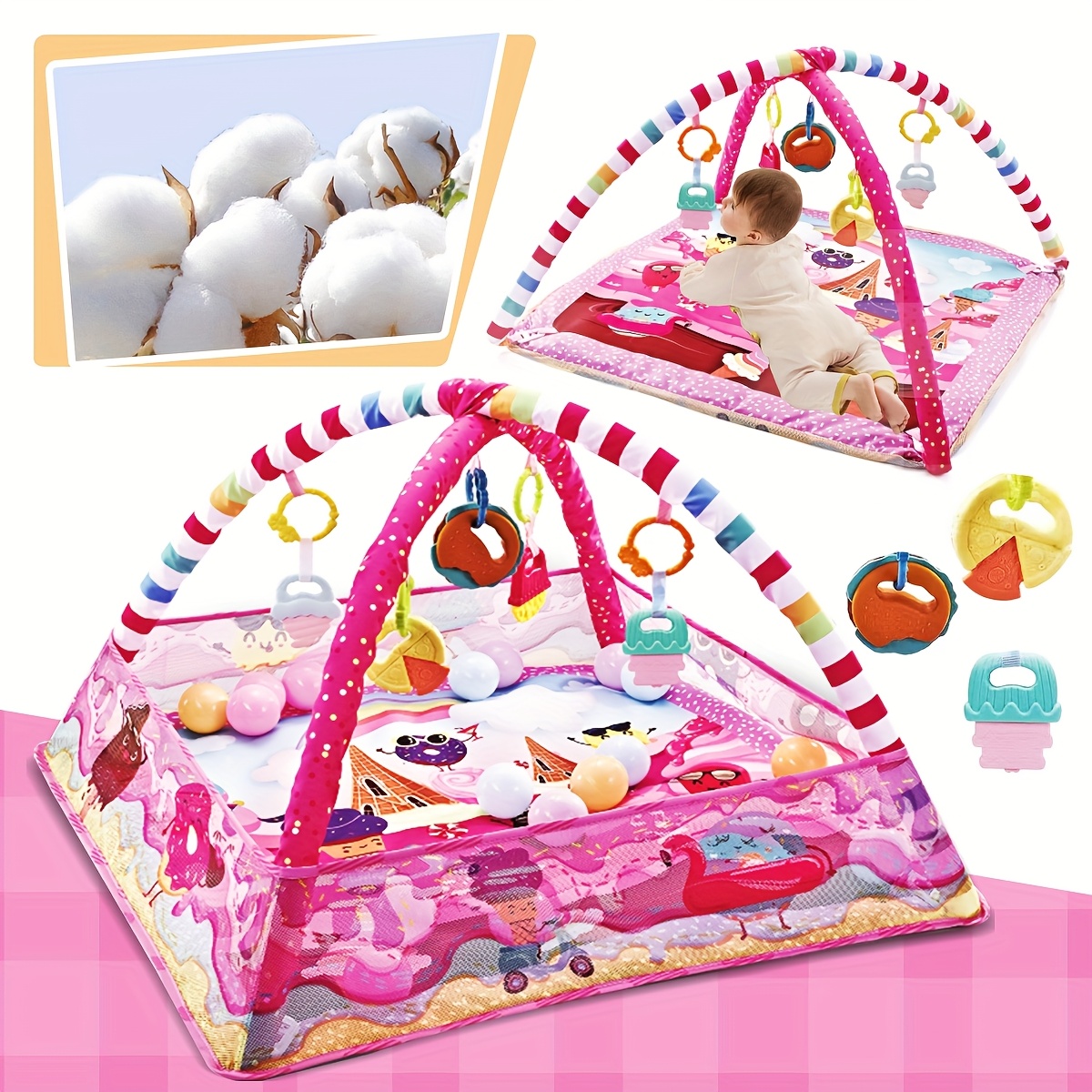 Speelmat, activiteitengym en speelmat voor jongeren, speelmat en activiteiten, speelmat voor jongeren, buikmat speelgoed, kerst, Halloween, Thanksgiving-cadeaus, willekeurige accessoireskleur