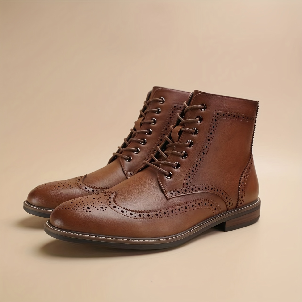 brown wingtip dress boots Side Ruched Velvet Dress- Brown and Black Floral