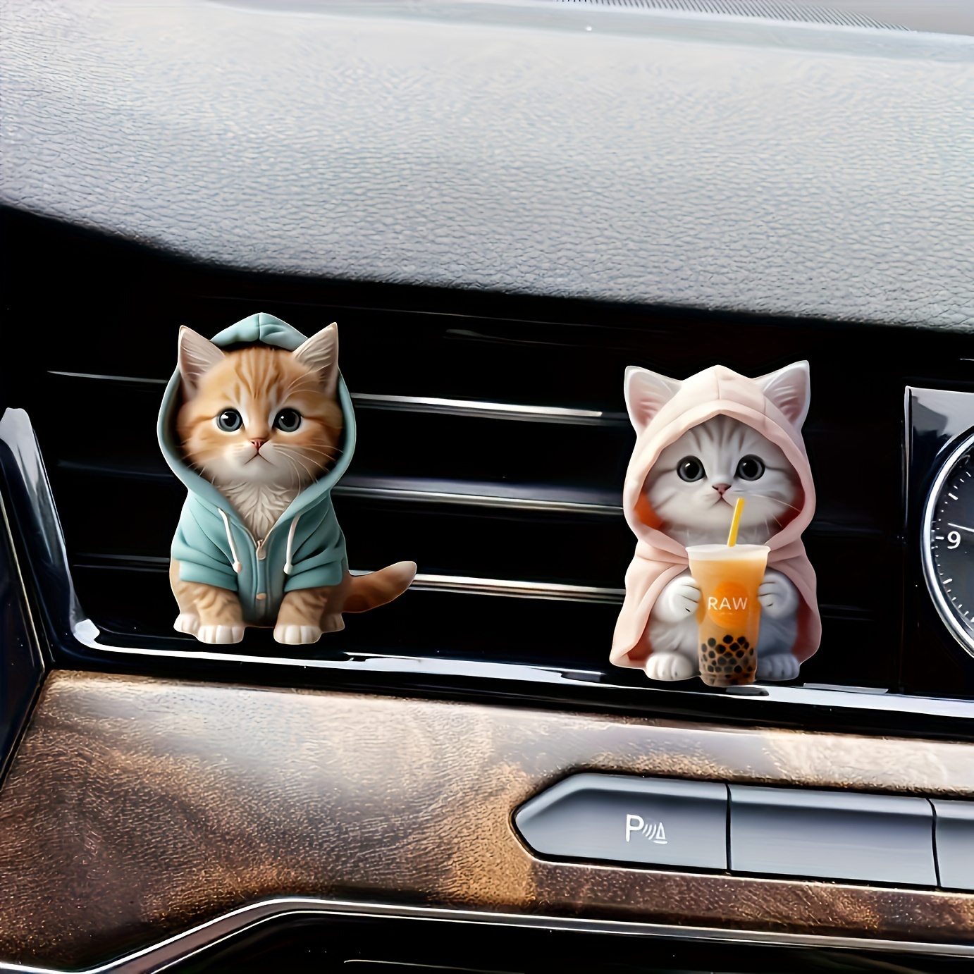 

2pcs Cat Car Air Freshener Set - Long- Scented For Interiors