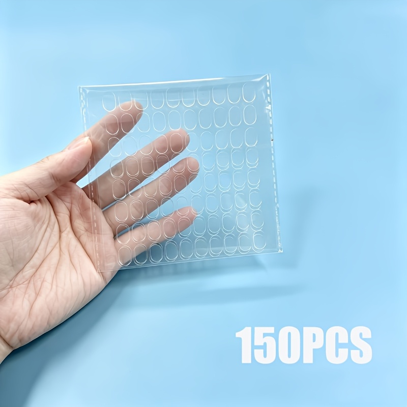 TEMU 150 piezas de puntos adhesivos transparentes de cara, puntos adhesivos removibles, pegamento museo tacky, adhesivo para montaje de pósteres,